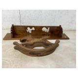 Wooden Shelf and Rocking Horse Decor