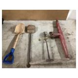 Hand Tools Including Shovel, Auger, and More