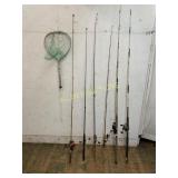 Fishing Rod and Netï¿½ 7 Pieces Total