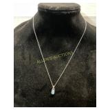 Sterling Silver Necklace with Opal Pendant