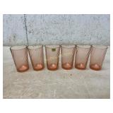 6 Arcopal Pink Swirl Drinking Glasses