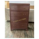 Wooden Four-Drawer Chest of Drawers with Metal Han