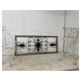 3 Wrought Iron Pieces Planter, Chair, and Wall Pan