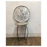 Metal Tray and Granite-Top Iron Stand