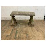 Carved Stone Bench with Rabbit Motif Legs