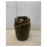 Brown Glazed Stoneware Storage Jar