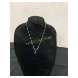 Silver Necklace with Blue Stones