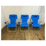 3 Caribbean Joe Folding Beach Chairs