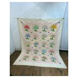 Hand-Crafted Floral Quilt