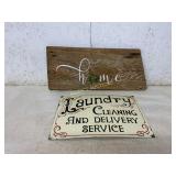Decorative Home Sign and Laundry Service Metal Sig