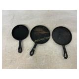 Three Cast Iron Skillet Pans