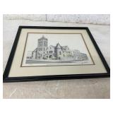 Framed Print of Church Sketch