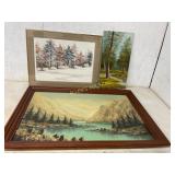 Three Framed Landscape Artworks