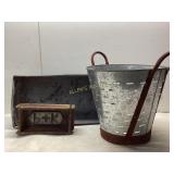 Galvanized Metal Items with Wood Mold