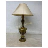 Brass Table Lamp with Tapered Shade