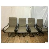 Four Metal Patio Swivel Chairs