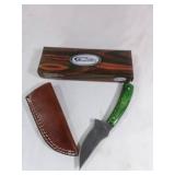 Rite Edge Knife with Green Handle and Sheath
