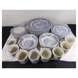 Blue and White China Set for 8 People