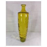 Tall Yellow Glass Vase with Flared Rim