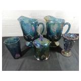 Iridescent Carnival Glass Tableware Set