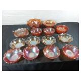 Orange Carnival Glass Bowls