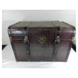 Medium Faux Animal Skin Trunk with Metal Accents