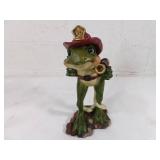 Firefighting Frog Figurine with Helmet