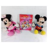 Mickey and Minnie Mouse Plush Dolls with Storybook