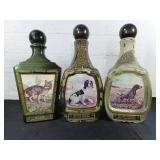 3 Jim Beam Decanters with Wildlife Themes