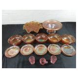 Orange Carnival Glass Tableware