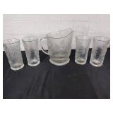Tiara Exclusive Glass Pitcher and Tumblers Set