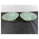 Two Fire-King Jadeite Bowls
