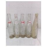 5 Vintage Pepsi Glass Bottles
