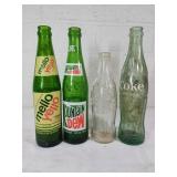 4 Glass Soda Bottles