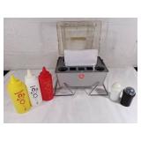 Metal Condiment Holder With Dispensers
