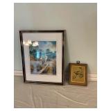 Heron Print and Bird Plaque