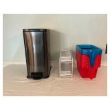 Trash Can with Storage Baskets