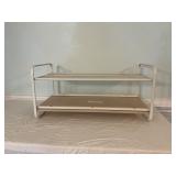 White Metal and Wood Rack