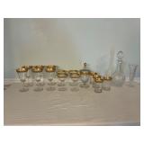 17-Piece Glassware with Gold