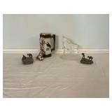 Glass Sculpture, Mug, and Figurines