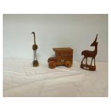 3 Wooden Deco Pieces