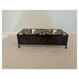Metal Double Dog Bowl Stand