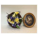 Wreath and Framed Print