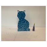 Cat-Shaped Wooden Art