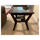 Glass Top Table with Shelf