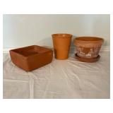 Three Terracotta Pots