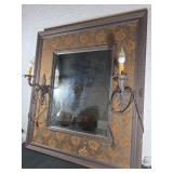 Framed Wall Mirror With Integrated Lamps