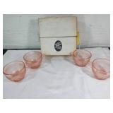 Tiara Pink Depression Glass Punch Cups