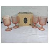 Tiara Pink Depression Glass Goblets
