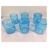 6 Mexican Hand-Blown Glasses